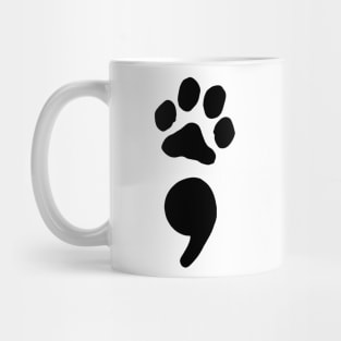 semicolon paw print (black) Mug